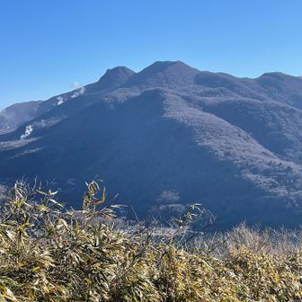 中央火口丘の山々
右から、駒ヶ岳、神山、冠ヶ岳と大涌谷