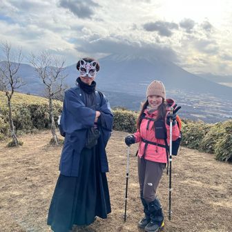 羽織袴とゲタで来てる人がいてたので、一緒に撮ってもらいました😁