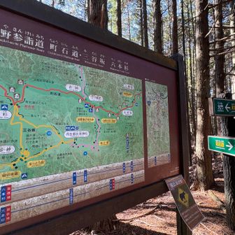 『六本杉』分岐。
丹生都比売神社（にうつひめじんじゃ）へ繋がる道。