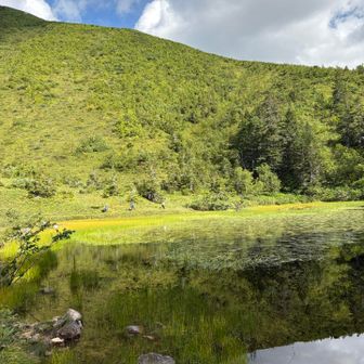 夢の平　竜昌池は水量豊かでほっこり。