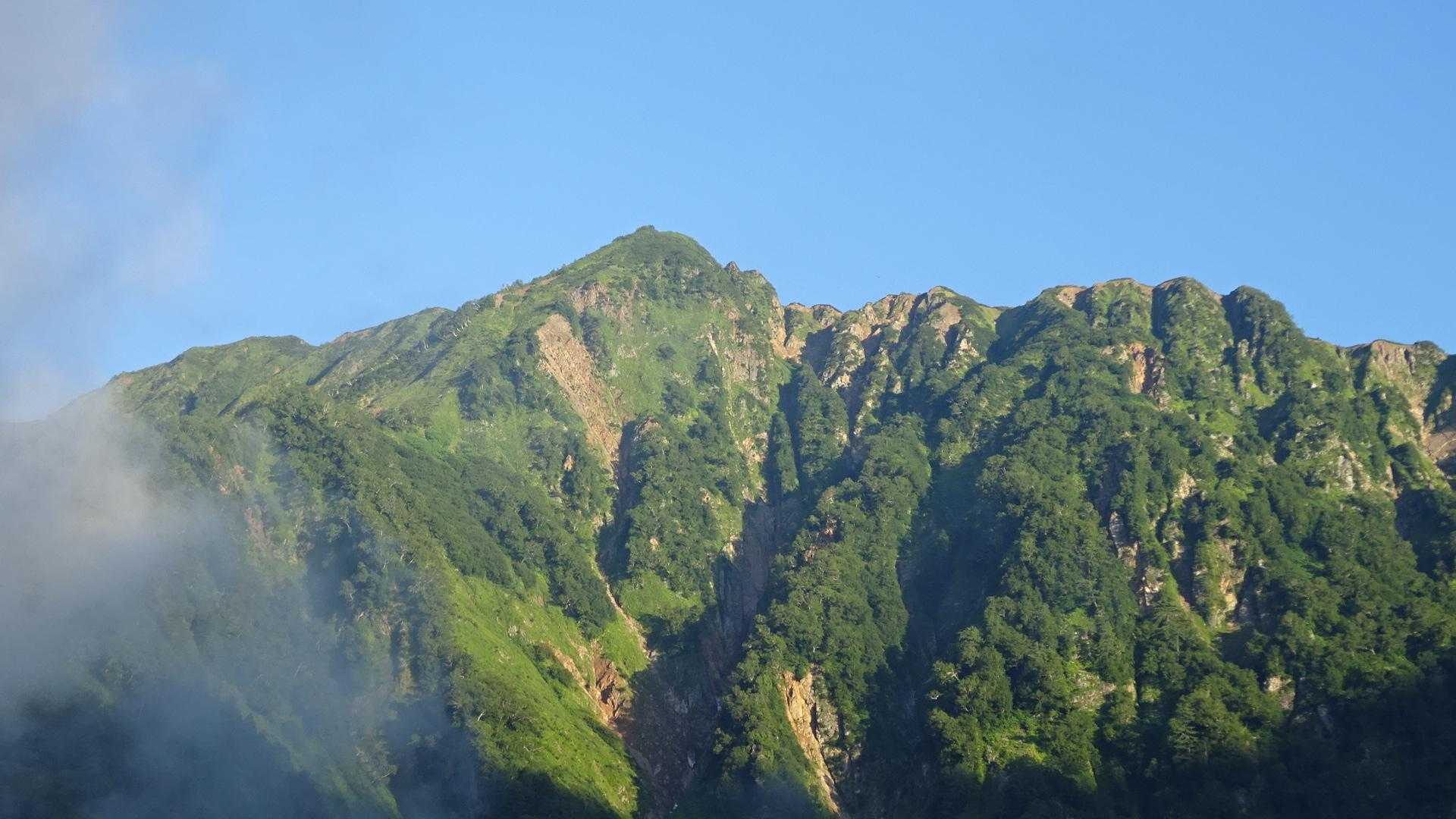 針ノ木サーキットの山々が見えてきた