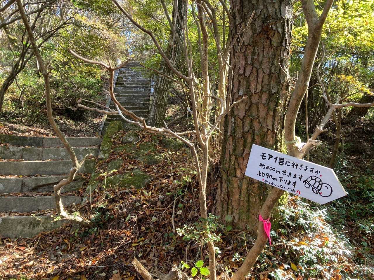 の側に、モアイ岩へご案内。
小さく…(がっかり😞しないでね)だって…