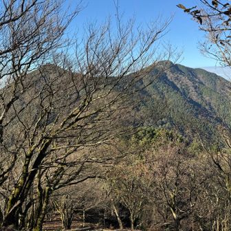 嘉穂アルプス。左が江川岳、右が屏山。