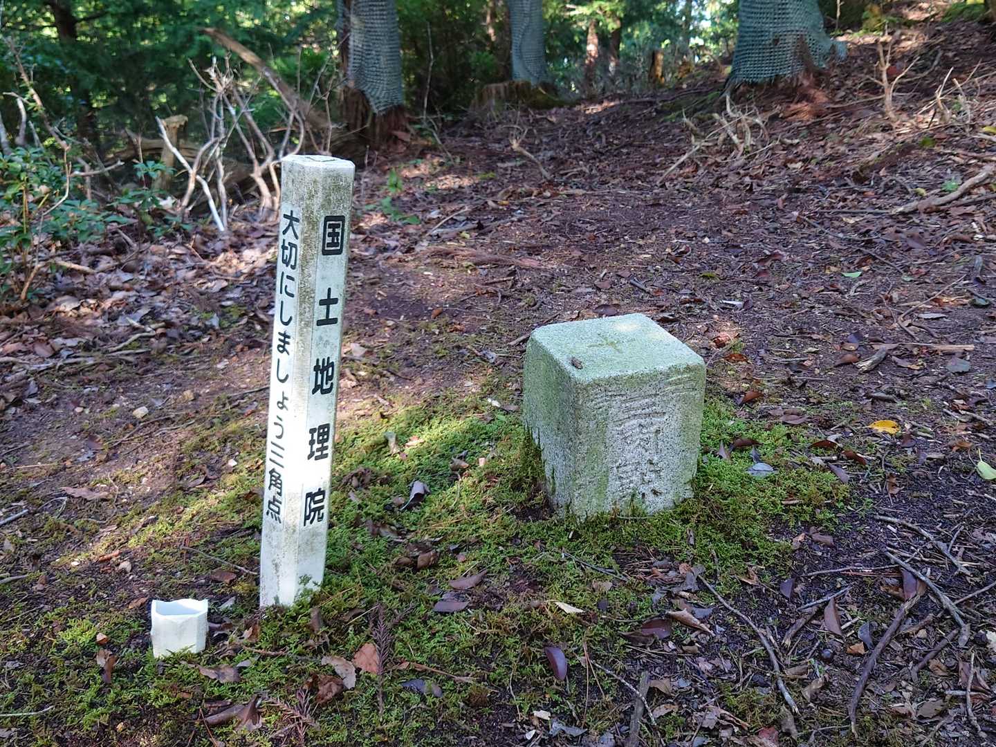 山頂にある三等三角点