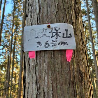 「風久保山365m」山頂標識