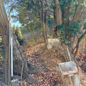 荻根山への登山口。色々あって、めっちゃ怪しげ(^^;;