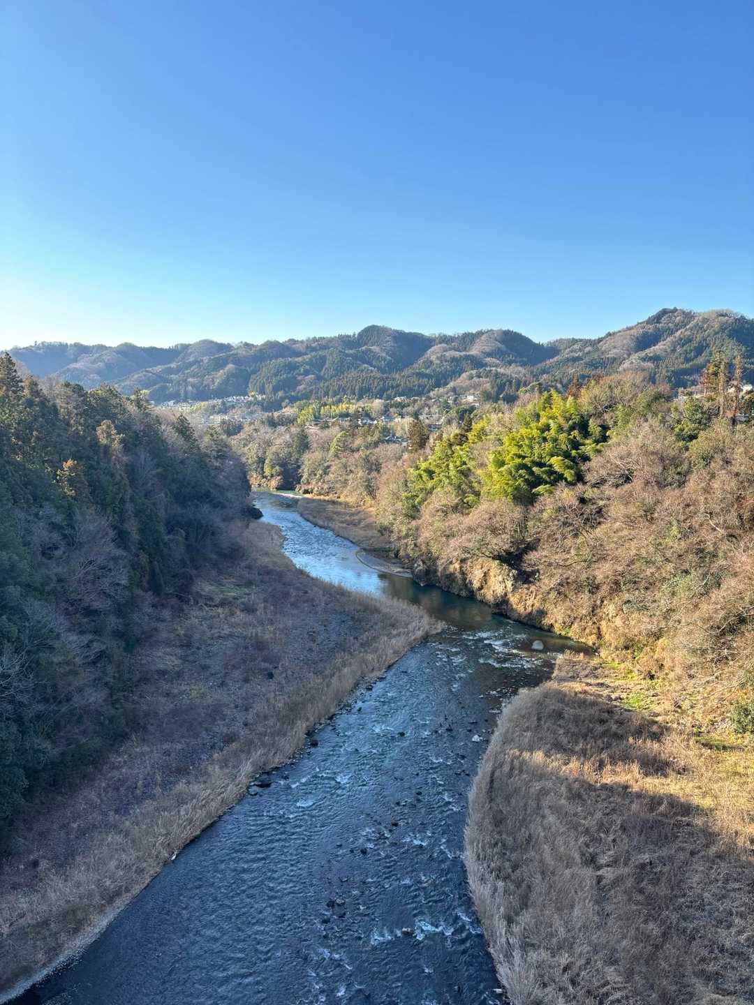 橋からの景色
寒くてビーニー被りました
