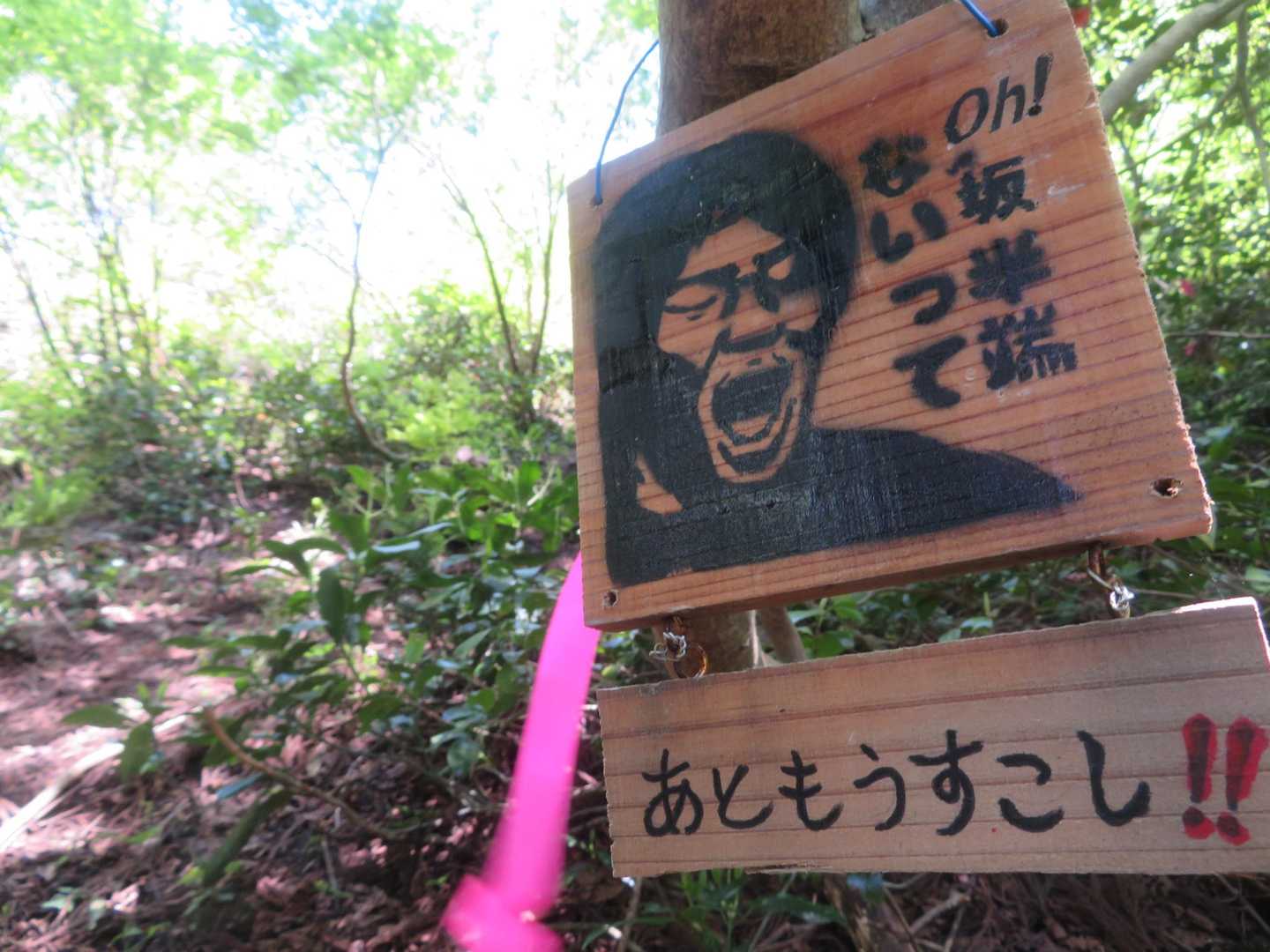 御堂山への道、泥濘んでて滑る。雪山でここを登った記憶が蘇る。登ってもずり落ち、登ってもずり落ちだった。