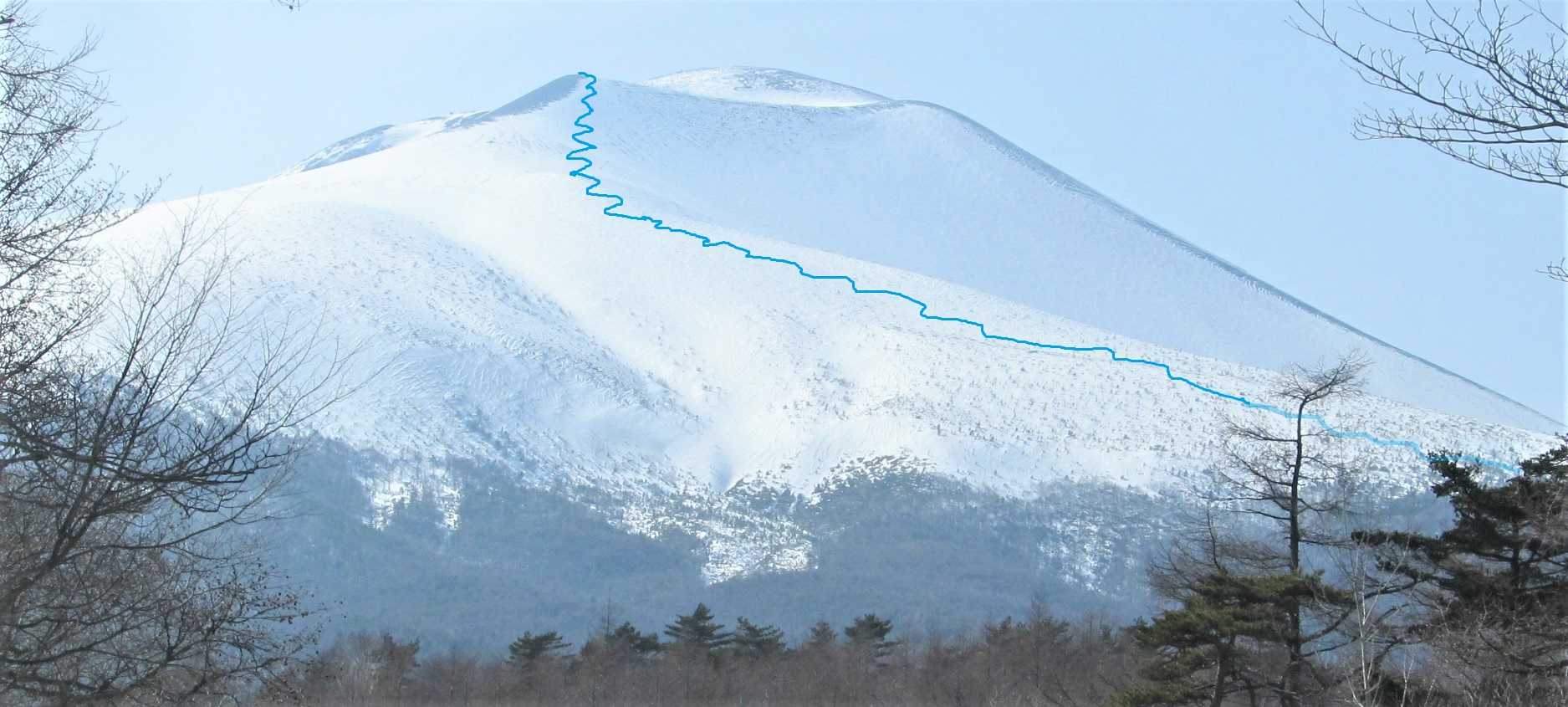 浅間山山スキー4 東前掛山から峰の茶屋2022-03-25 / やまはよたよた