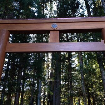 鳥居の中央に、神武天皇を導いた神の使い🐦‍⬛「八咫烏（やたがらす）」