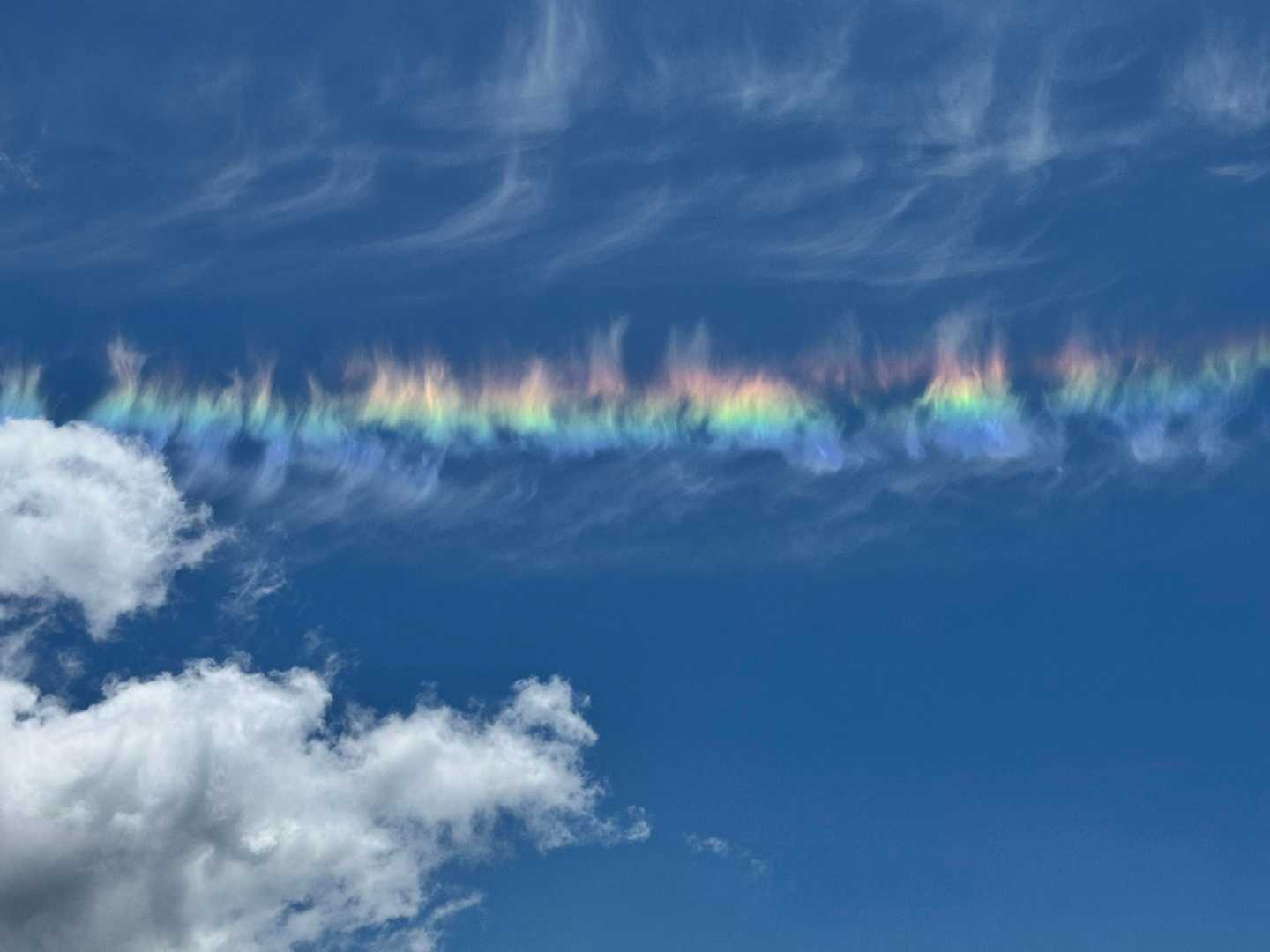 彩雲？日頃の行いがよく晴れ以上に珍しい雲が見れました
