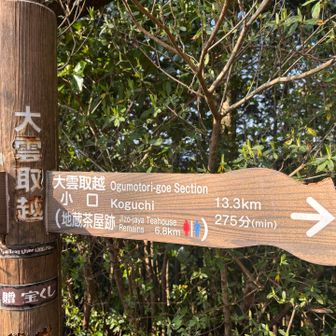 地蔵茶屋跡まで6.8キロ。ピストンしてここに戻ってくるので13キロあまり、、距離的には小口におりるのと同じぐらいですね。頑張るぞ😤