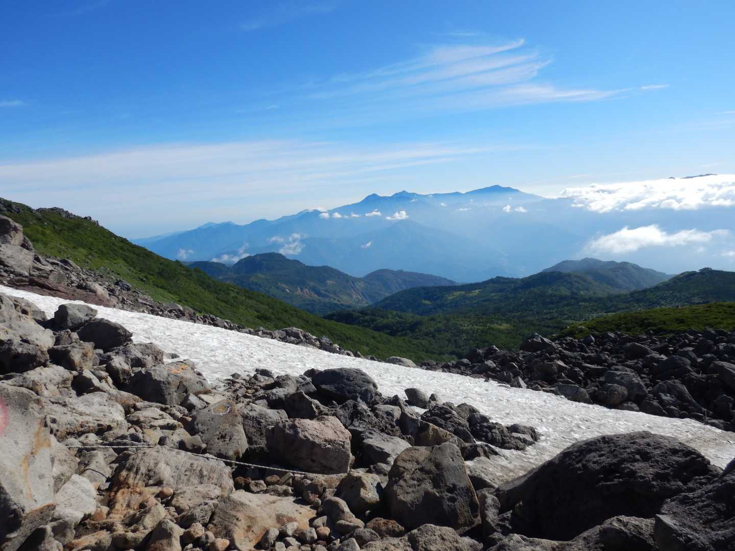 白馬岳-小蓮華山-船越の頭-乗鞍岳-天狗原-栂池登山道入口 縦走コースの写真
