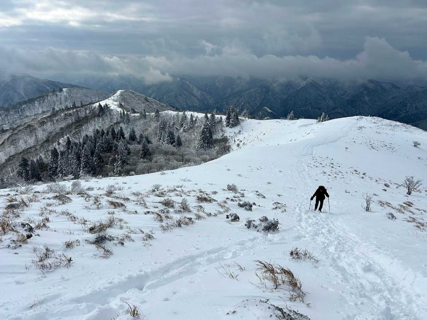 歩いてきた道のりを見返す