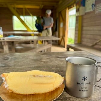 体力的に厳しいのでここでコーヒーブレイク☕
裏道から登って5合目でヒルと遭遇したとのこと😆