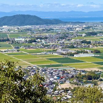 荒神山の手前に、甲良町市街地が広がります。

眺めを楽しみ、休憩した後、ピストンで往路を下山しました。