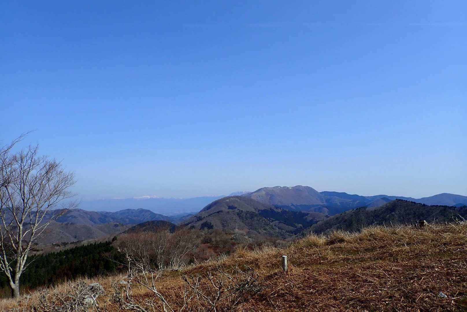開けました
霊仙山とその左肩奥に伊吹山
さらに左の後の方にある雪山は能郷白山かな