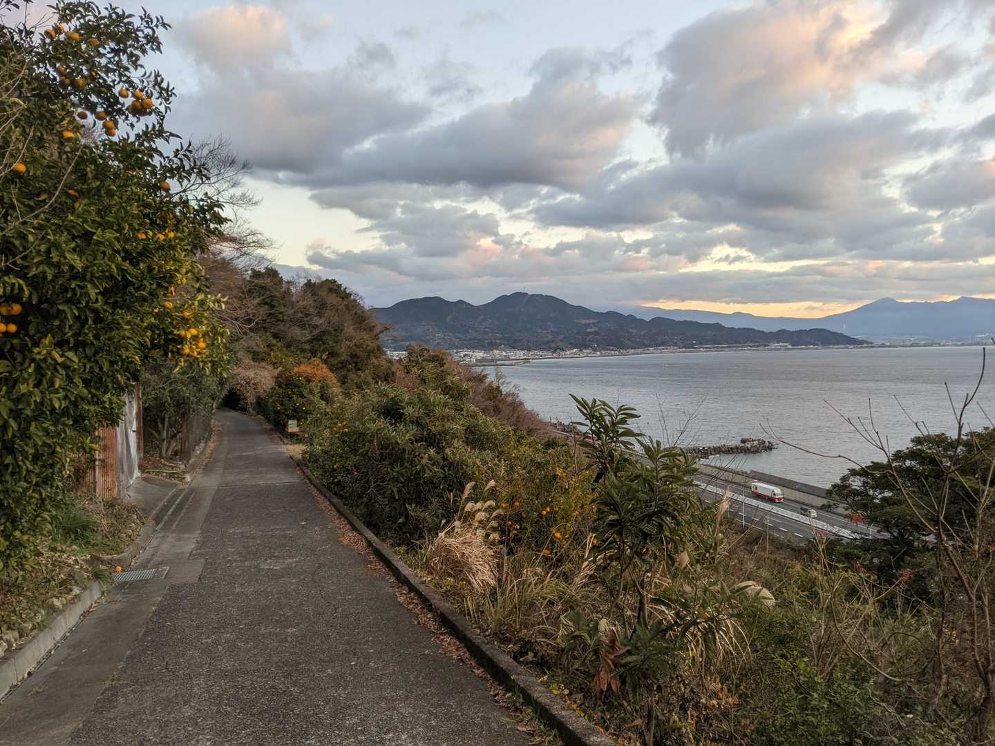 緩やかな下り坂です