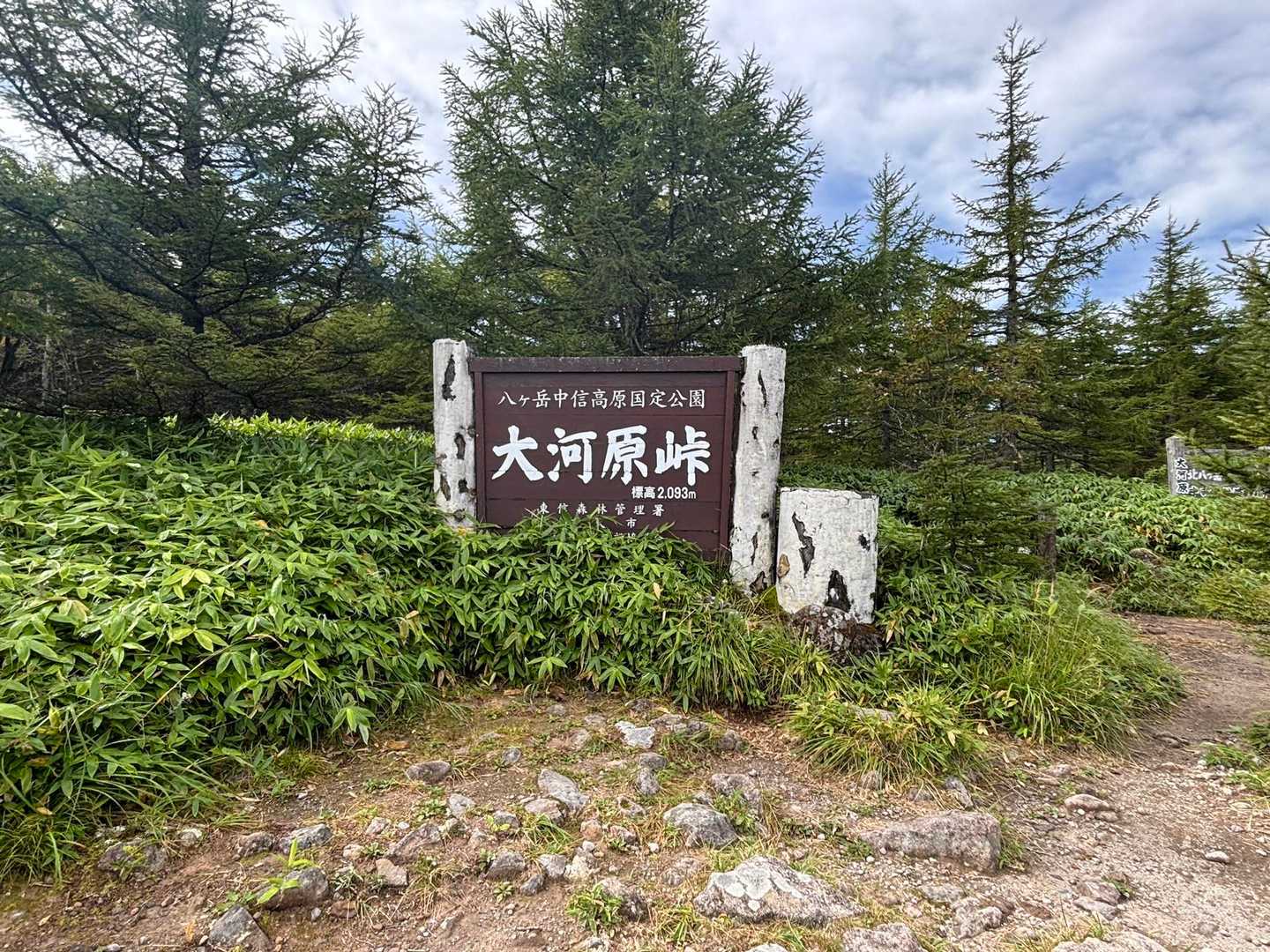 🚗で白樺湖から30分位の所にある
大河原峠
無料駐車場🅿️と🚻あり

8時30登山 start