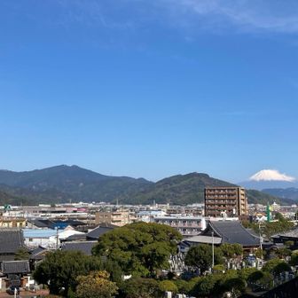 小高い丘でも富士山が綺麗に見えました。