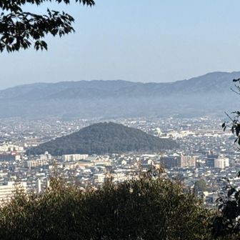 手前のこんもりとした山が耳成山⛰️