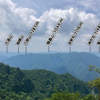 四国百山の鰻轟山が見える