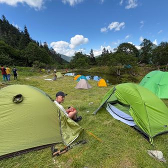 テン場到着🏕️ いいところ♪