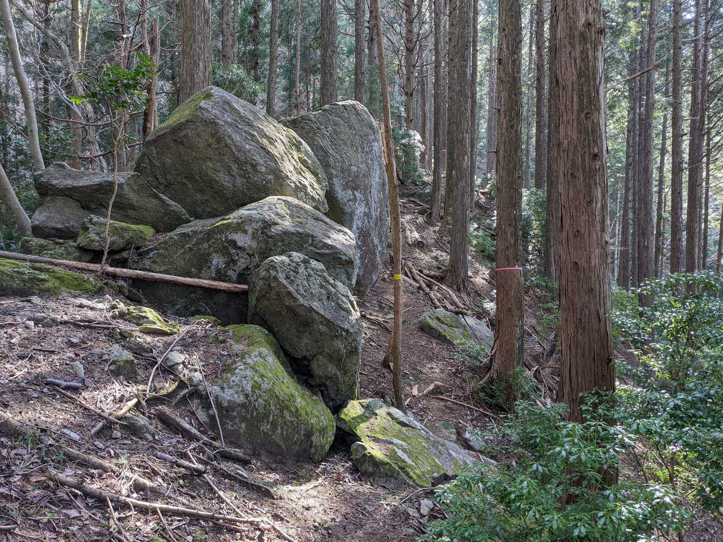 道中に大岩があった、通り過ぎようとすると