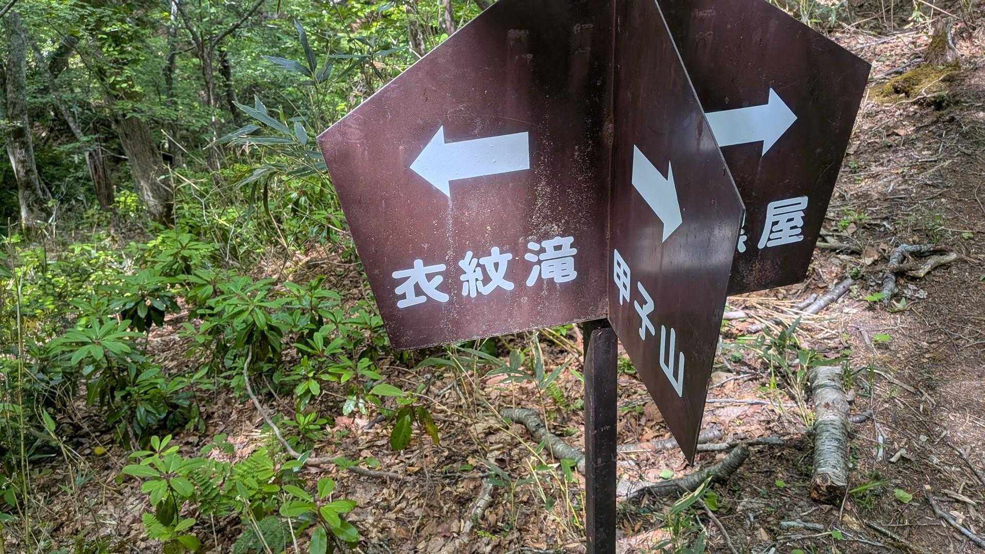 衣紋滝は案内板に沿って10分位でいけました