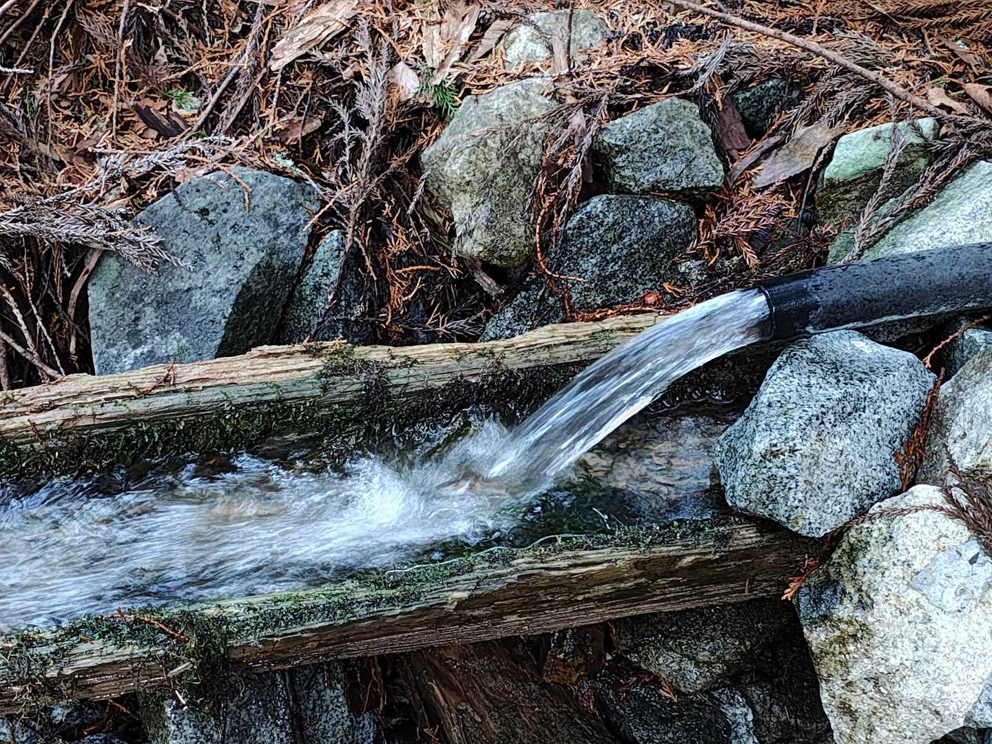 水汲んで下山