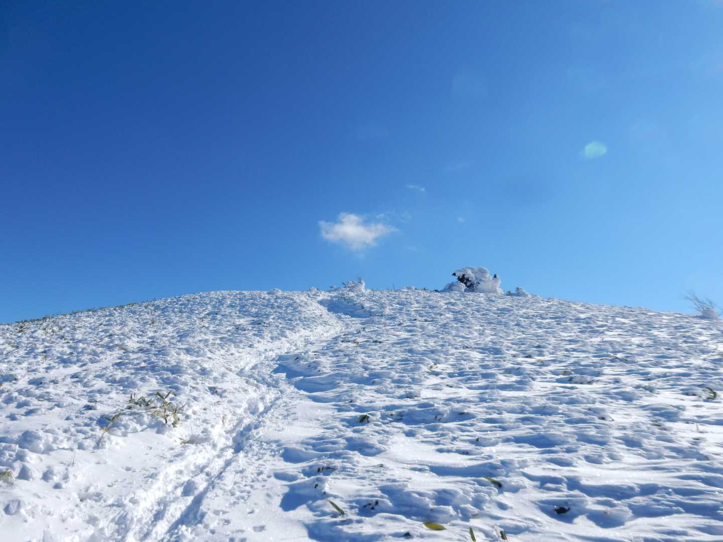 富士見台最後のアプローチ。
雪と青空と雲一つ。