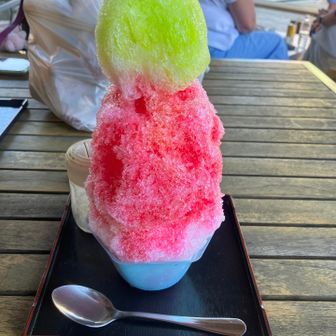 シイタケをゲットして
ニ度目のかき氷納めをした