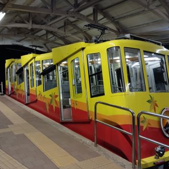 横からもパチリ🚋✨
薬王院で🙏したら駅までは歩きます🏃
山頂〜駅までご一緒して戴いた方楽しかったです😄
チョコご馳走様でした😋
山梨までお気をつけてお帰りくださいね🚗