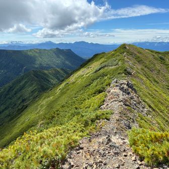 帰り道
見える限り右に
次左1番上の端まで行きます
その左から稜線の右は武華山