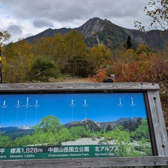 真ん中が赤沢岳、左に鳴沢岳
