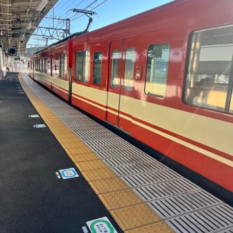 高麗駅へと戻ってきたら反対側のホームにレトロカラーの電車が🚃