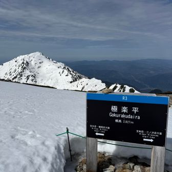 極楽平から先に見える本日の目的地
三ノ沢岳　この時点で貸切決定🙌