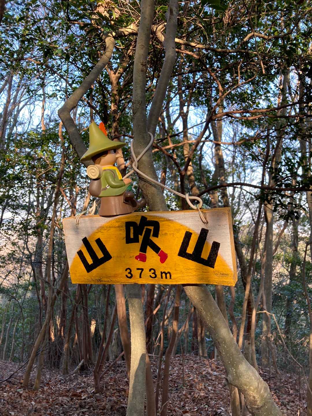 山吹山、スナフキンも朝陽を浴びて！