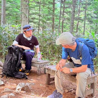 横岳まで帰還🏔️
恵那山人気回復プロジェクト（非公式）の議論に夢中