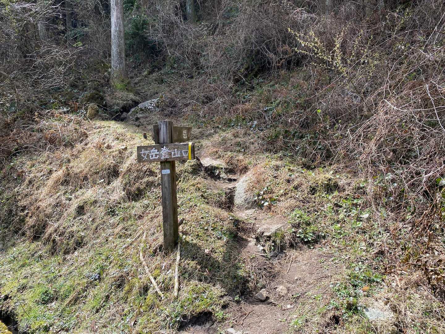 女岳登山口　
急登になって行く