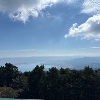 駐車場にでて、琵琶湖方面の眺め。