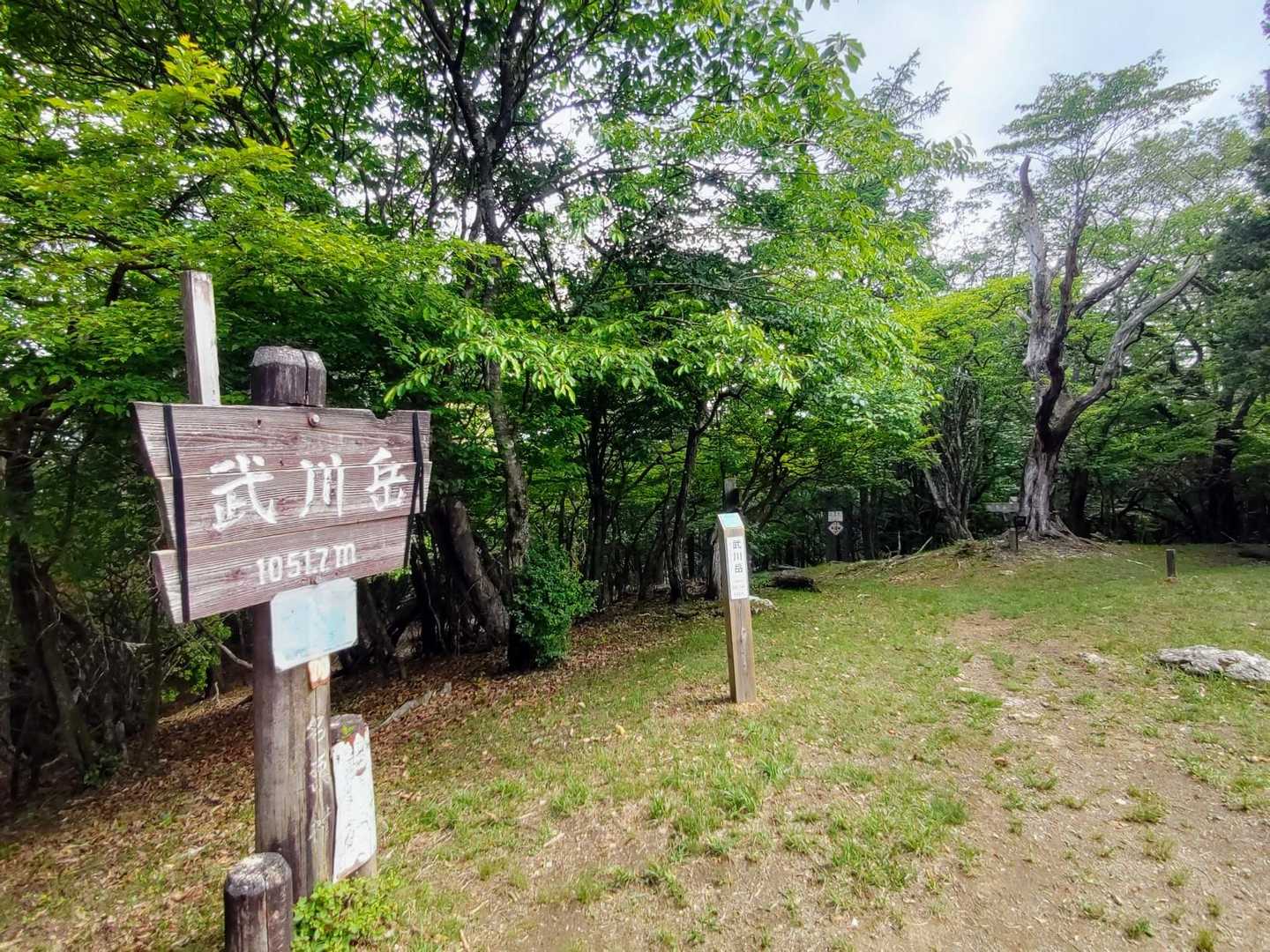 武川岳山頂▲広々としてベンチも複数あり。南側は開放的な眺望が広がっていましたが本日はもやっていたため撮らず☁️