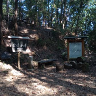 工業団地沿いに急に歴史的なポイントの赤根が峠