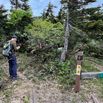 雷がゴロゴロ鳴っているので、帰りは一ノ腰を巻いて勘助道を歩きます