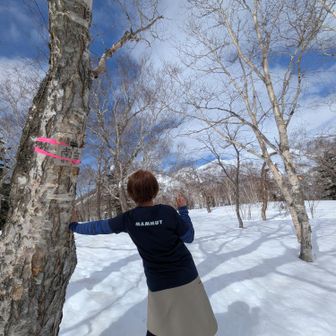 かなり近づいた余市岳を眺めながら✌️😍