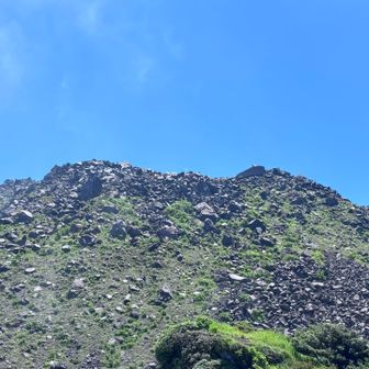 湯気出てる。そのうち、ここにも登れる日が来るのかな？それまで登山を続けられるように頑張ろう🏃‍➡️