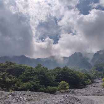 下山し始めたころからガスってきて下からの北壁も雲に包まれてしまいました。