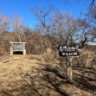 南郷山山頂到着⛰️この近くにスズメバチの巣がある🐝何匹が飛んでいた。