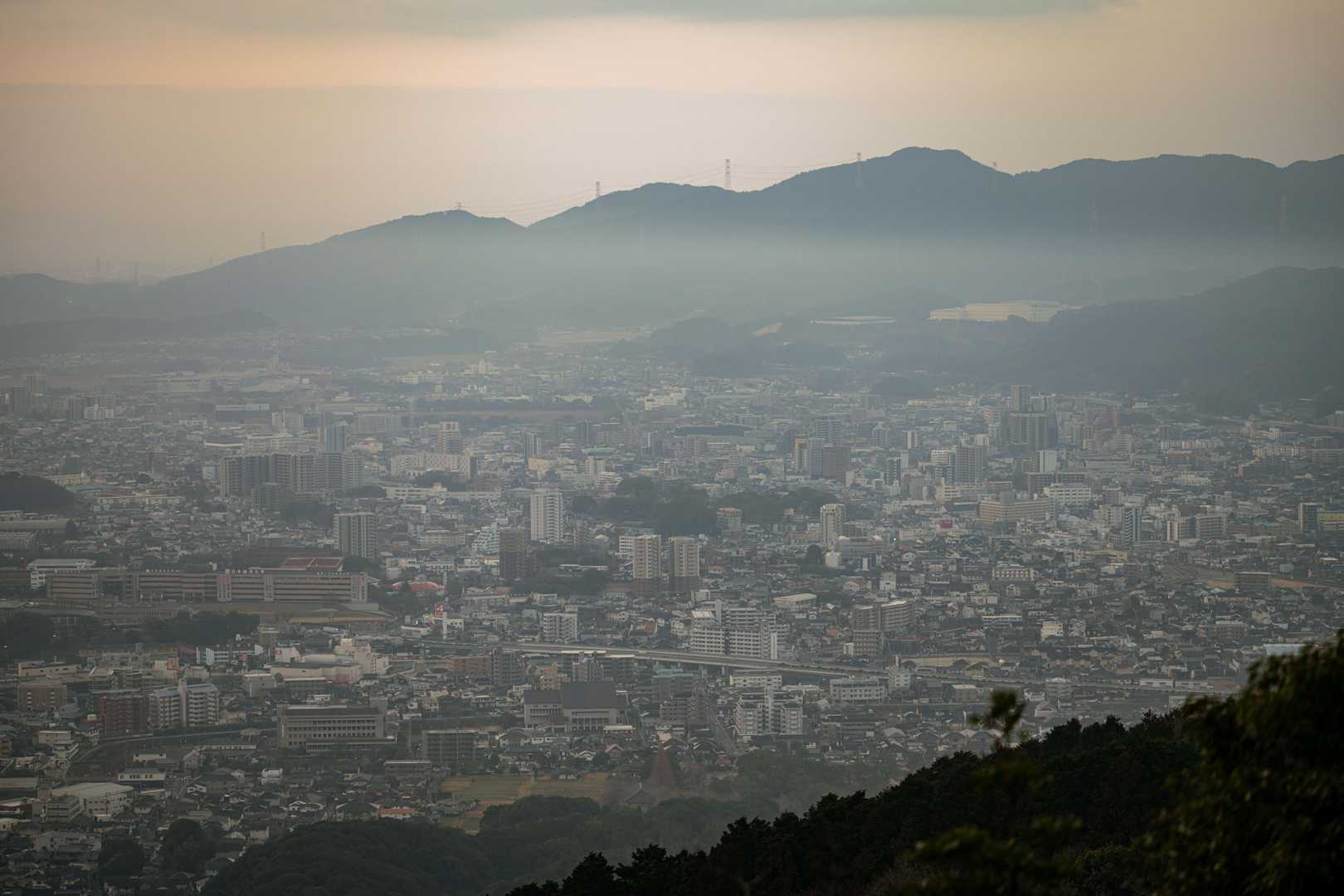 太宰府の町並み
四王寺焼米ケ原から