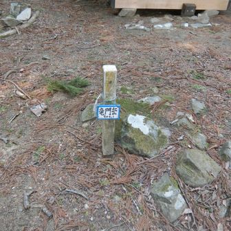 山頂に到着。標識はこの小さな看板だけです。